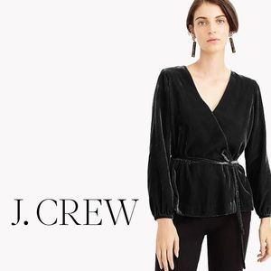 NWT J Crew Faux Wrap Velvet Top